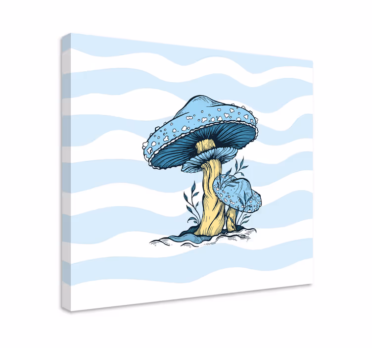 Obraz do kuchni Ilustracja z niebieskim grzybem - TenStickers