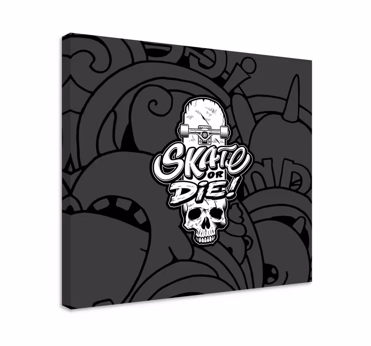 Obraz sport czaszka na desce skateboardowej - TenStickers