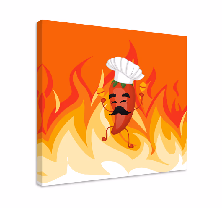 Obraz z napisami tańczący szef chili - TenStickers