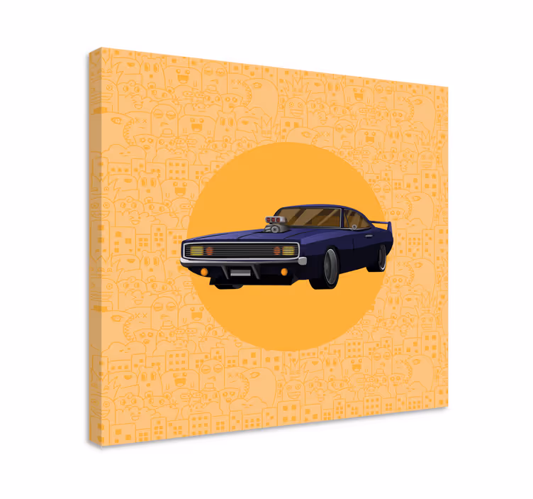 Obraz gry wideo klasyczny muscle car - TenStickers