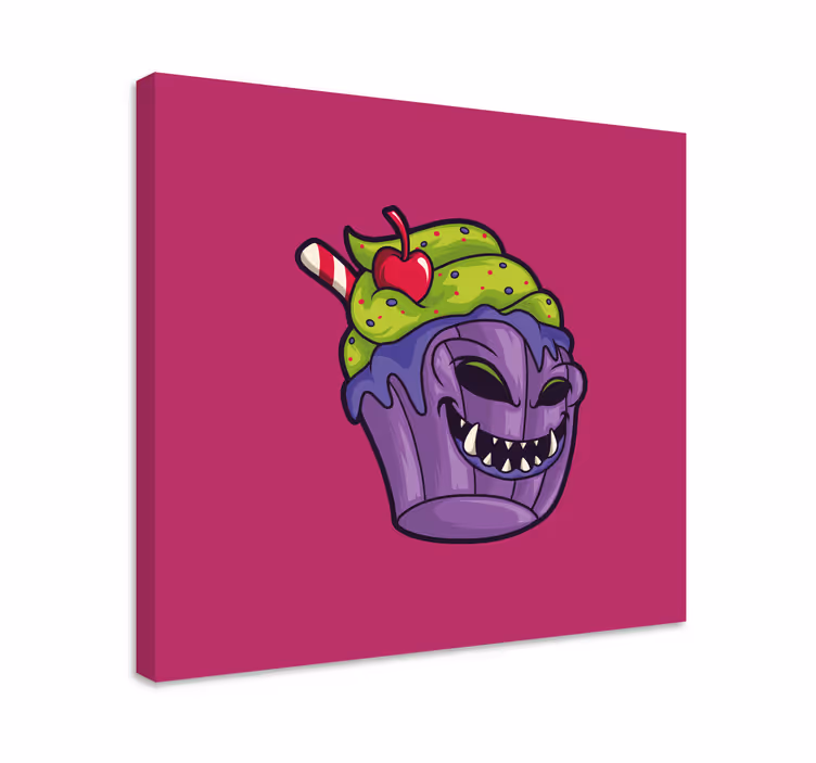 Obraz z napisami groźne stworzenie przypominające babeczkę - TenStickers