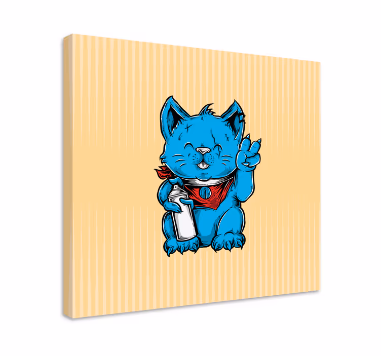 Obraz koty zabawny niebieski kot - TenStickers
