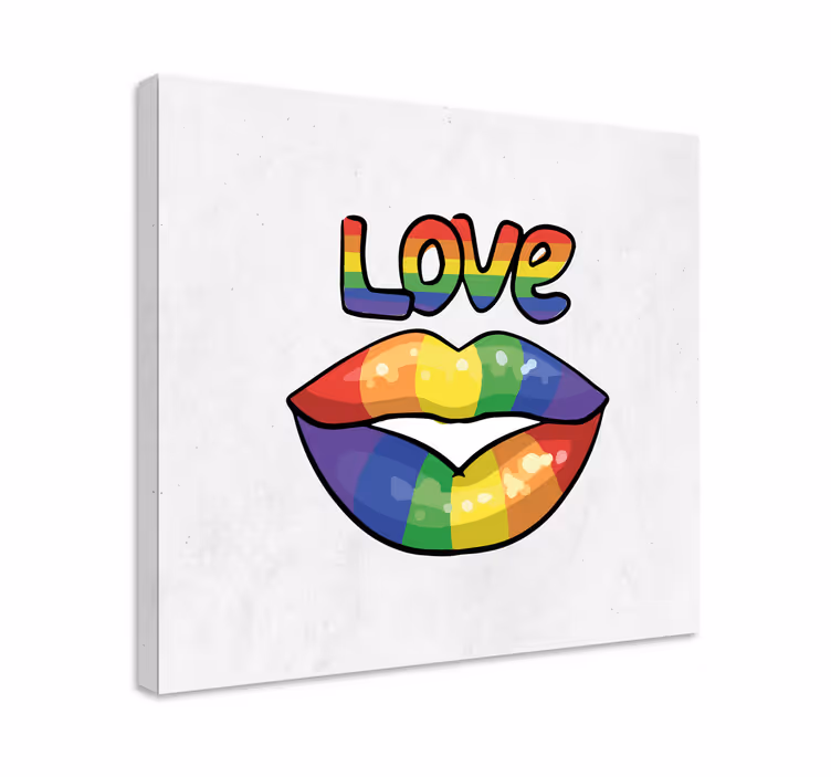 Obraz z napisami kolorowe usta miłości - TenStickers