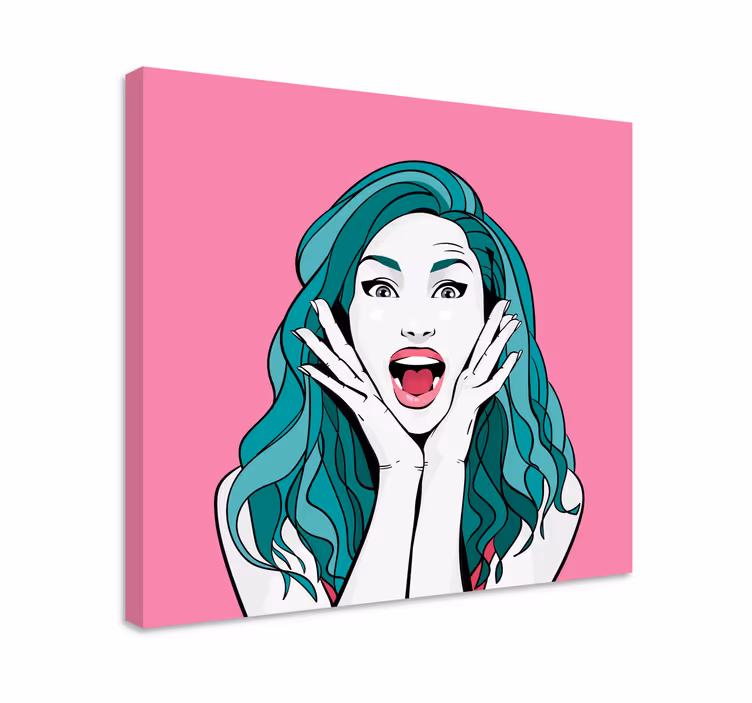 Obraz z postaciami wyraz zdziwionej kobiety - TenStickers