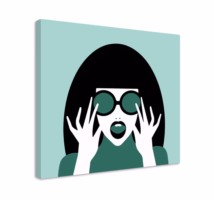 Obraz z postaciami stylowa kobieta w okularach - TenStickers