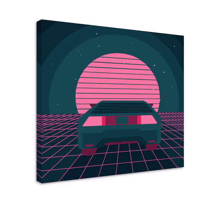 Nowoczesny obraz z retro samochodami - TenStickers