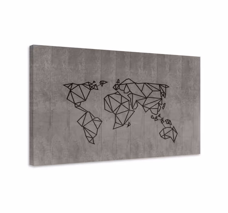 Obraz mapa świata w geometrycznym zarysie - TenStickers