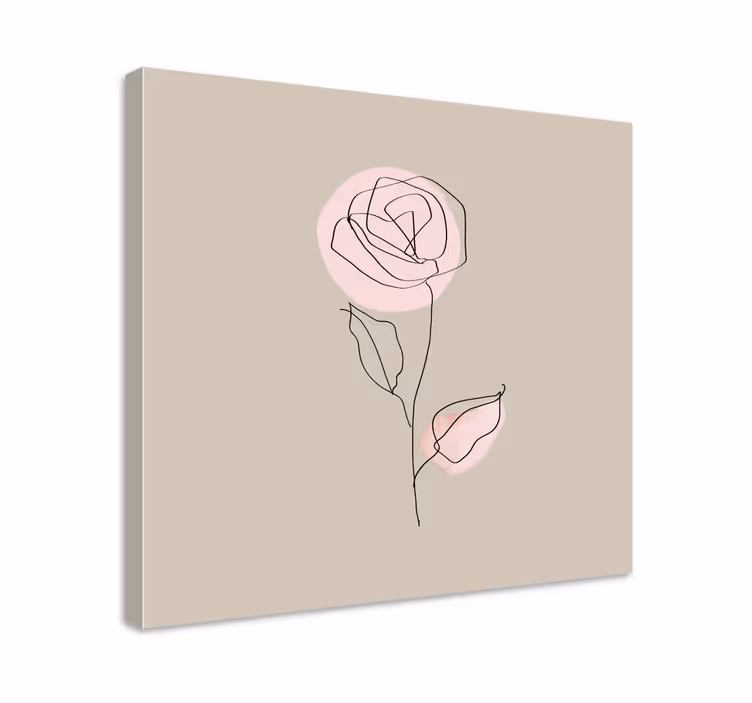 Obraz kwiaty i rośliny elegancka linia róża - TenStickers