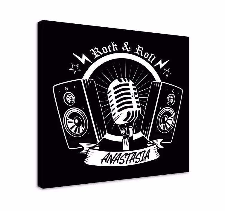 Obraz muzyka w stylu retro mikrofonu - TenStickers