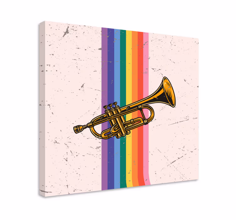 Obraz muzyka trąbka z liniami - TenStickers