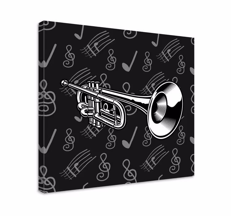 Obraz muzyka trąbka w kolorze złotym - TenStickers