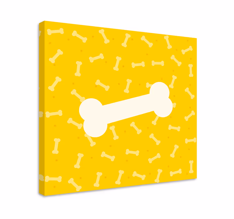 Obraz z psami śliczna żółta kość dla psa - TenStickers