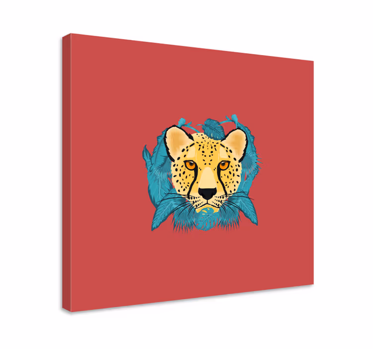 Obraz ze zwierzętami gepard wśród liści - TenStickers