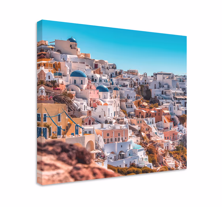 Obraz miasto santorini w malowniczym widoku - TenStickers