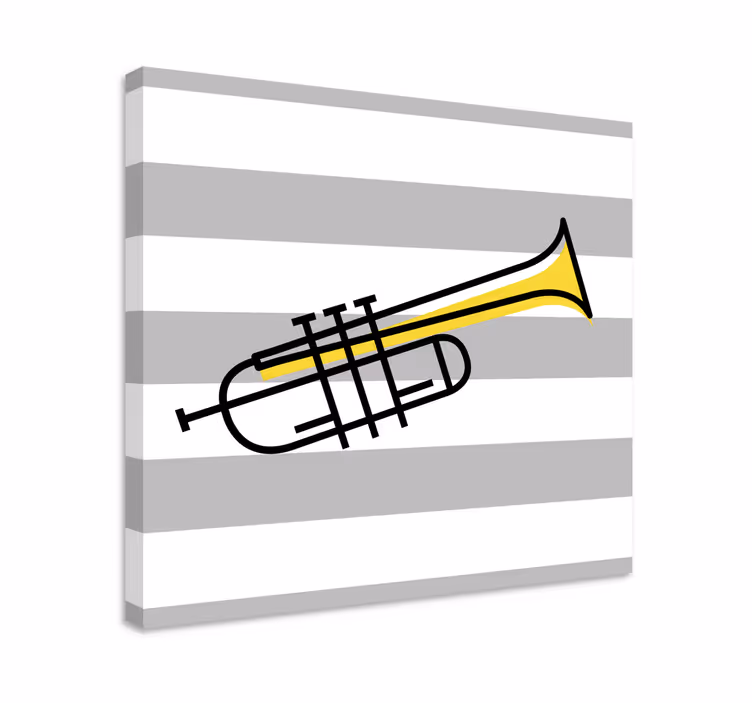 Obraz muzyka trąbka w paski - TenStickers