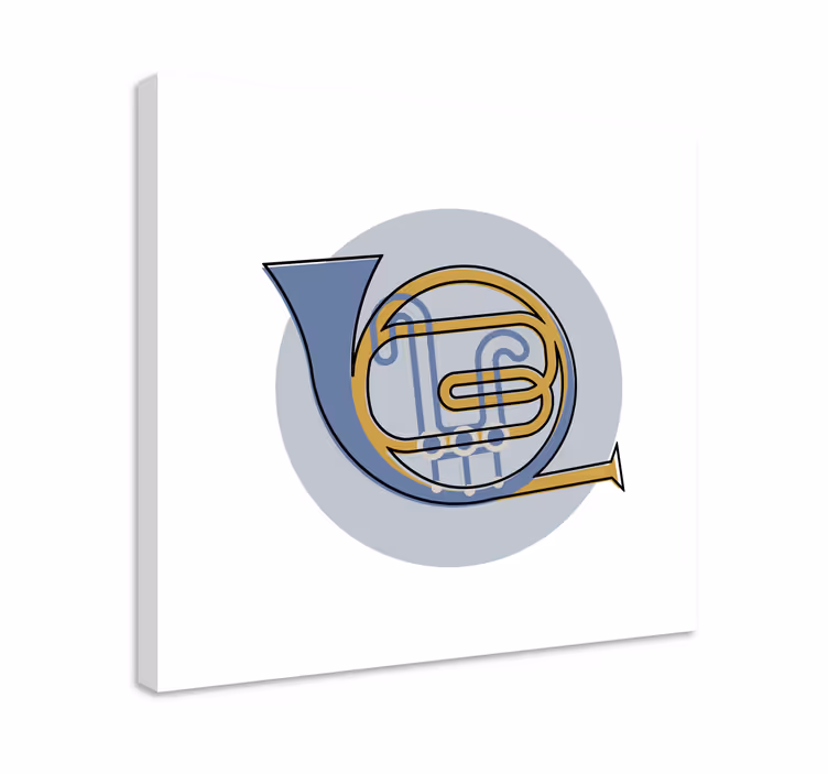 Obraz muzyka z konturem rogu francuskiego - TenStickers