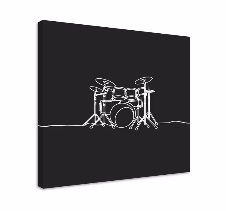 Obraz muzyka z konturem zestawu perkusyjnego - TenStickers