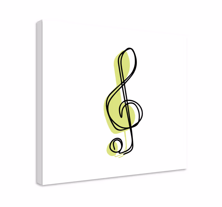 Obraz muzyka z konturem klucza muzycznego - TenStickers