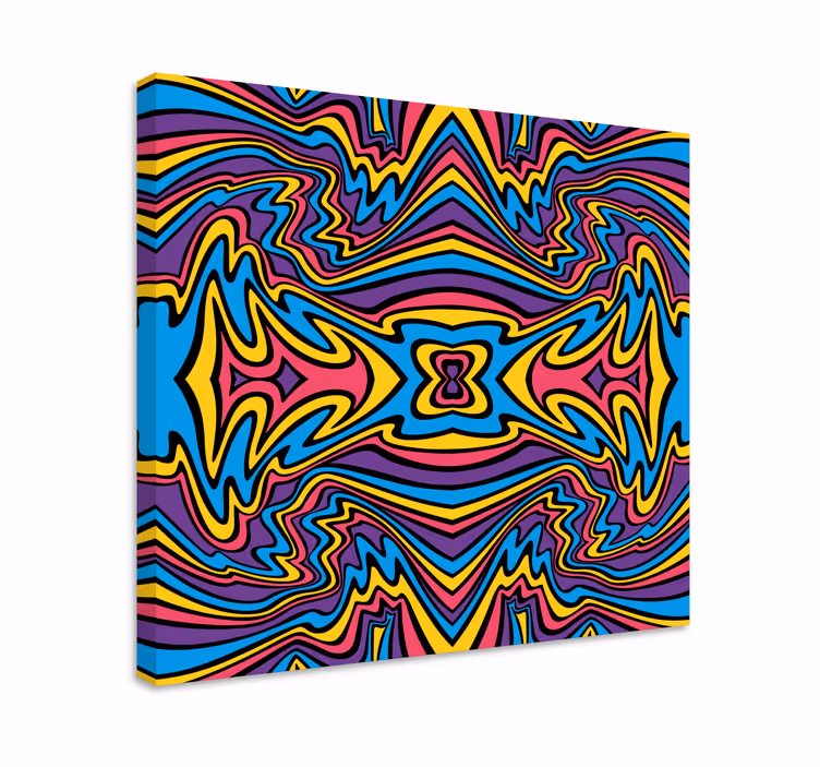 Obraz geometryczny w intensywnych wzorach abstrakcyjnych - TenStickers