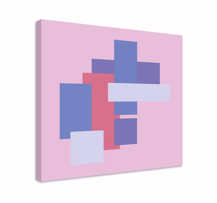 Obraz geometryczny kompozycja abstrakcyjnych bloków - TenStickers