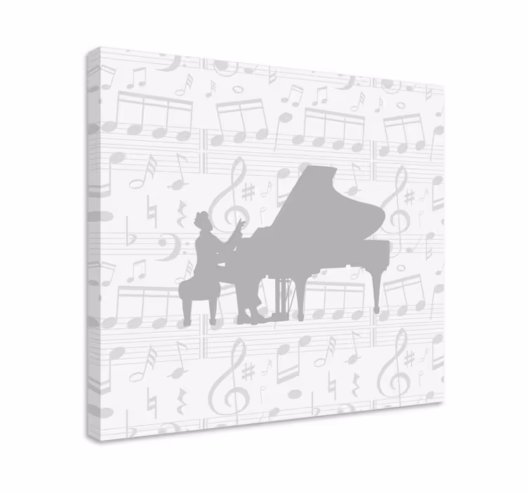 Obraz muzyka sylwetka fortepianowych melodii - TenStickers
