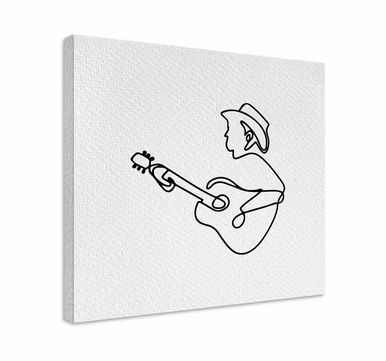 Obraz muzyka grającego na gitarze kowboja - TenStickers