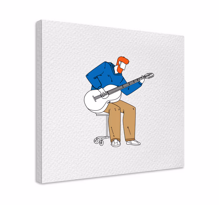 Obraz muzyka gitarzysty grającego muzykę - TenStickers