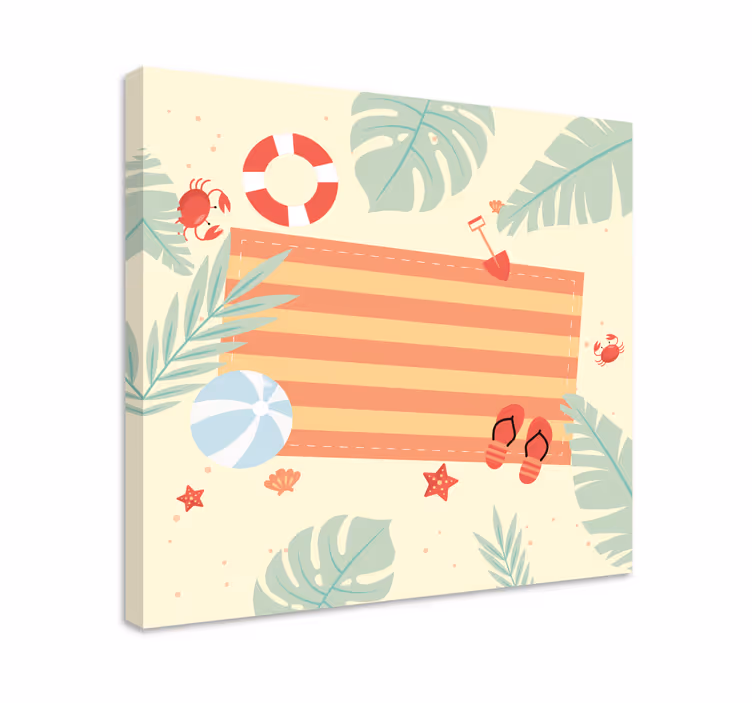 Obraz kwiaty i rośliny elementy plażowej scenerii - TenStickers