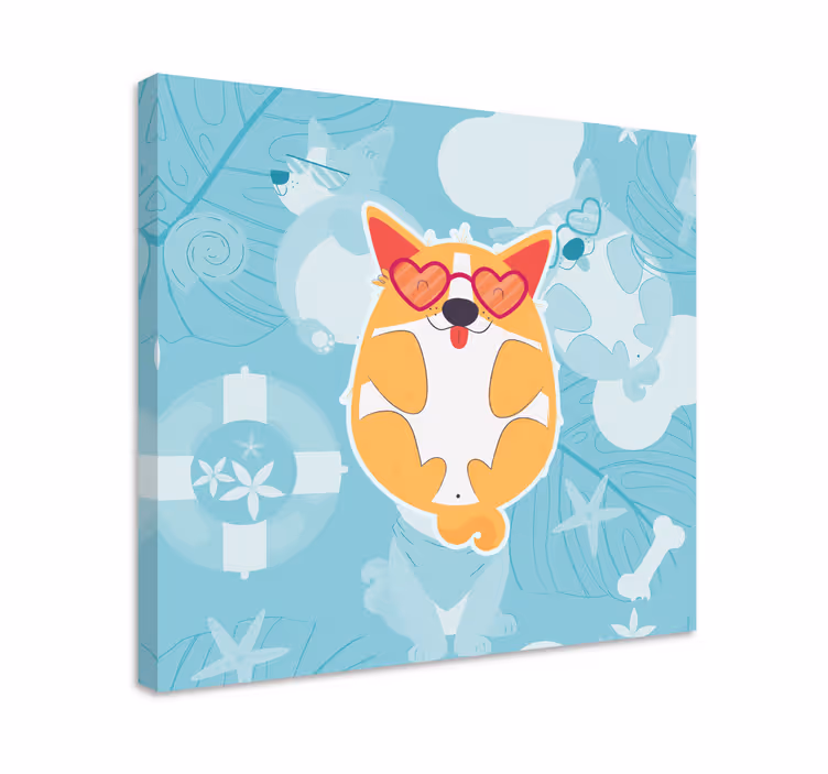 Obraz psy urokliwy corgi w relaksie - TenStickers
