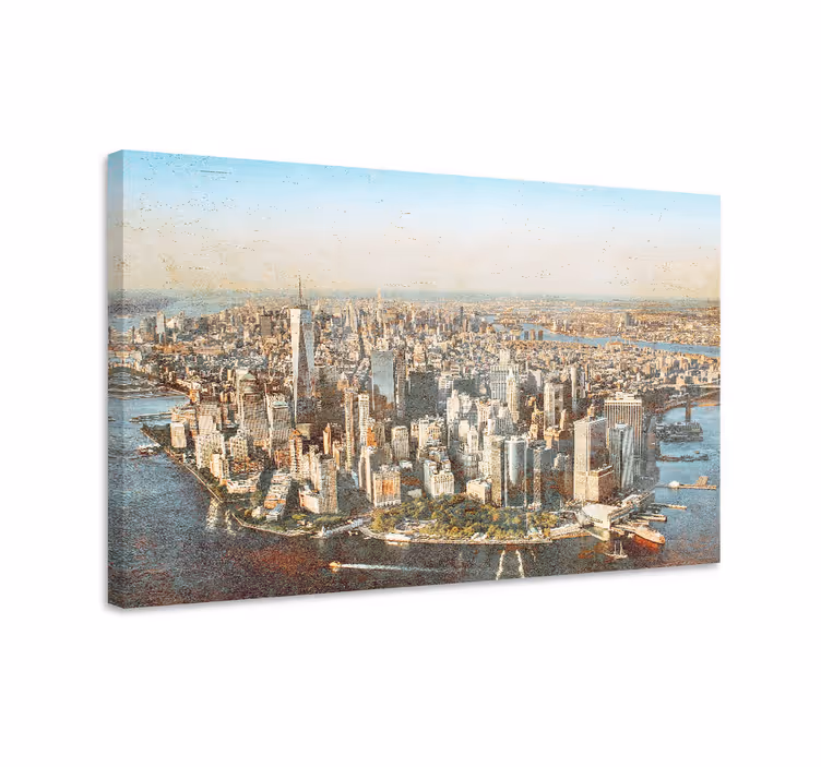 Obraz miasto widok z lotu ptaka na manhattan - TenStickers