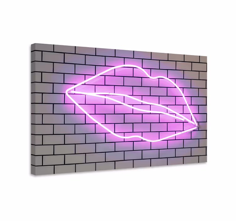 Obraz z cytatem motywacyjnym neonowy znak kiss - TenStickers