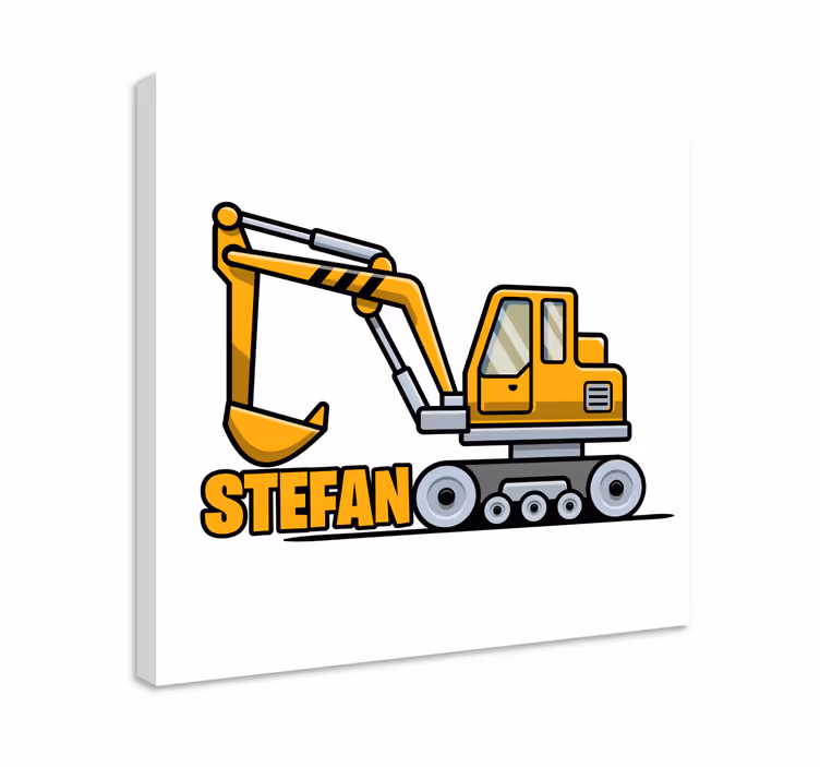 Obraz z napisami wzór maszyny koparkowej - TenStickers