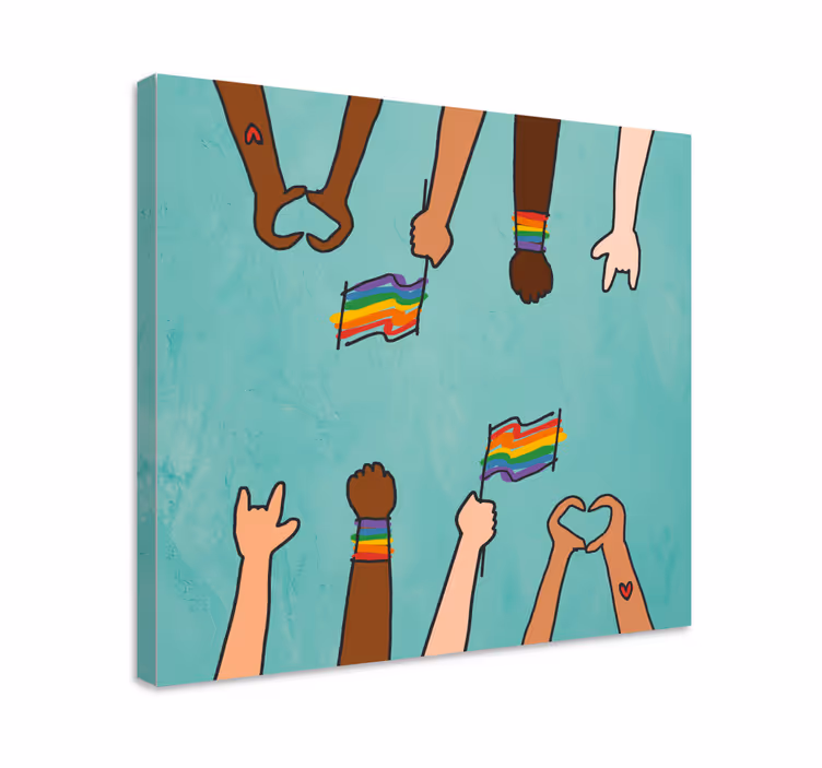 Obraz z cytatem motywacyjnym jedność w dłoniach - TenStickers
