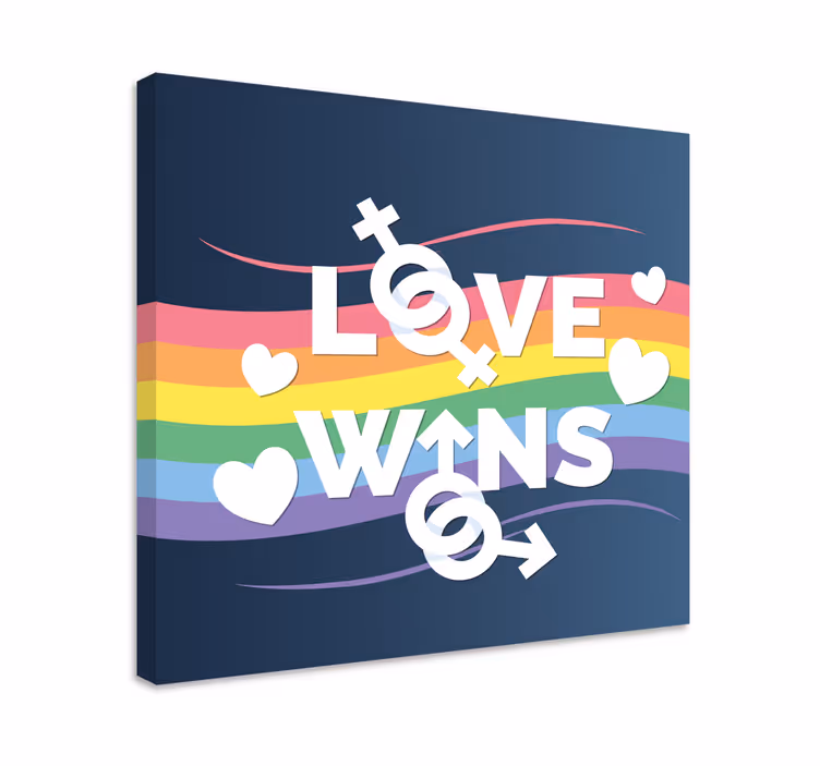 Obraz z napisami przesłanie miłości zwycięża - TenStickers