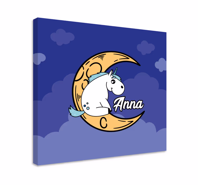 Obraz jednorożce w scenerii księżyca - TenStickers