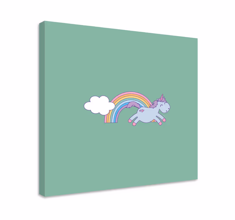 Obraz jednorożce skaczący w radości - TenStickers
