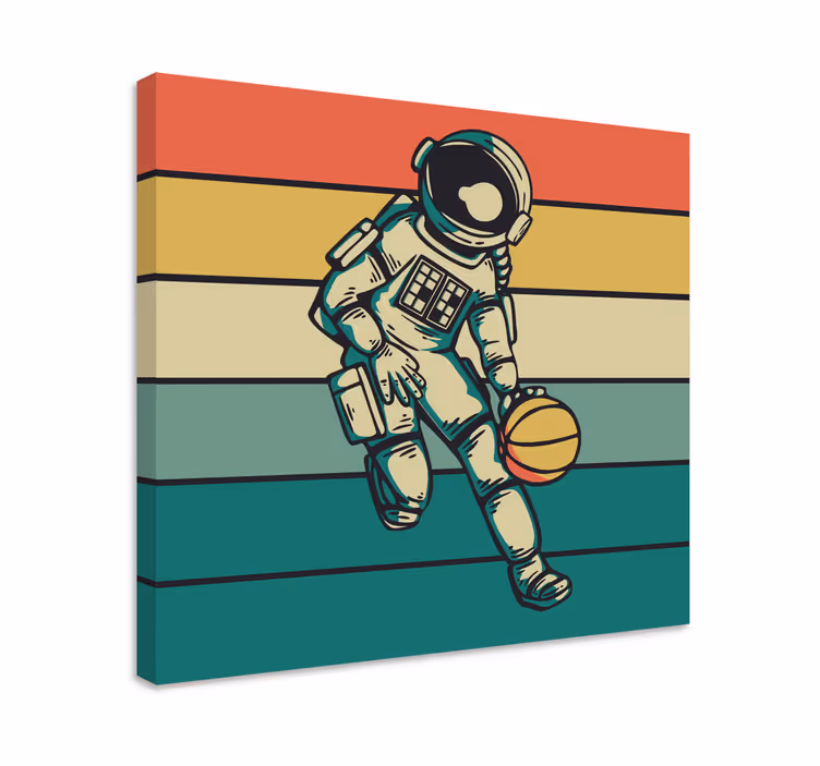 Obraz sport kosmonauta grający w koszykówkę - TenStickers