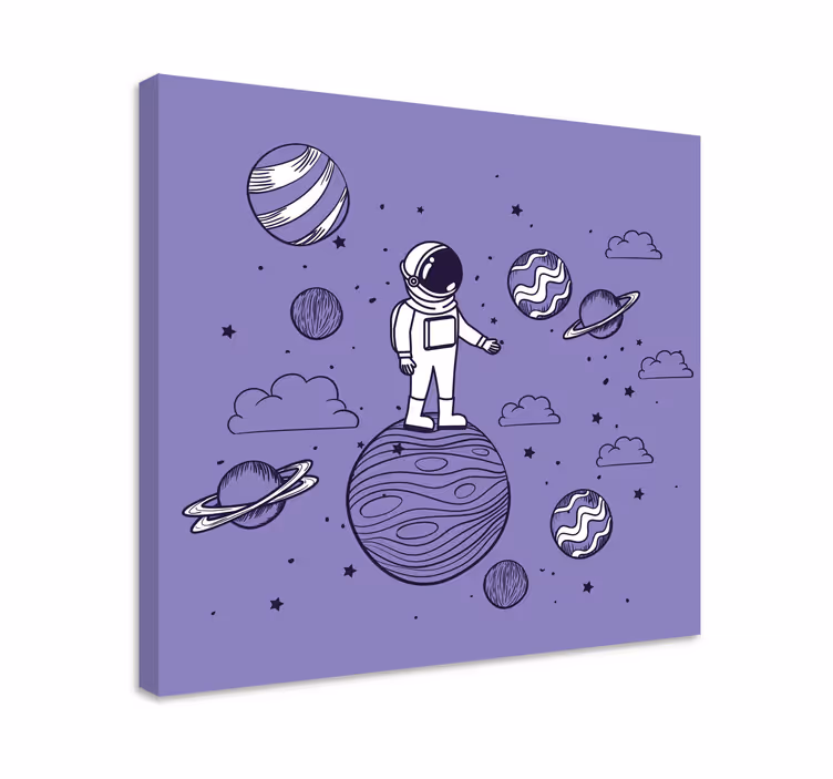 Obraz gry wideo astronauta odkrywający kosmos - TenStickers