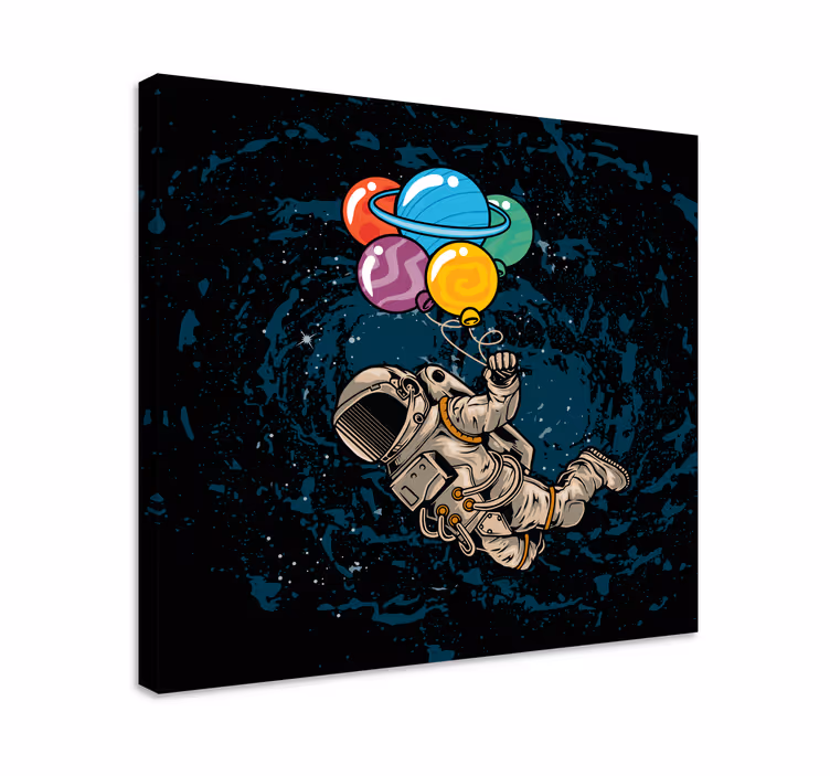 Obraz gry wideo astronauta z balonami - TenStickers