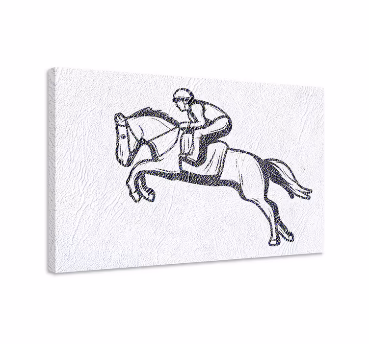 Obraz konie w sporcie jeździeckim skokowym - TenStickers