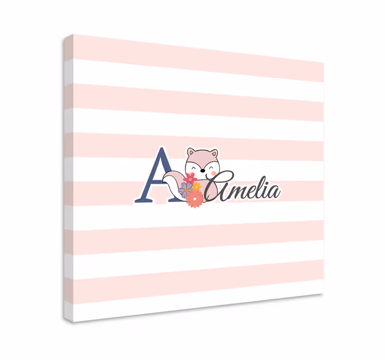 Obraz dla dzieci z uroczym liskiem personalizowany - TenStickers