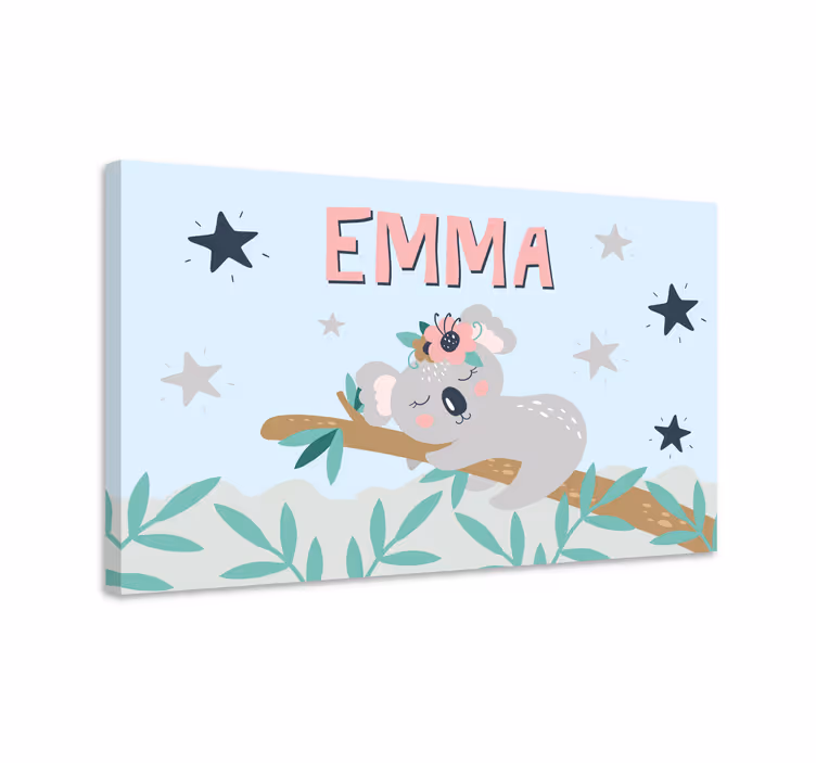 Obraz dla dzieci Urocza koala dla dziewczynki z imieniem - TenStickers
