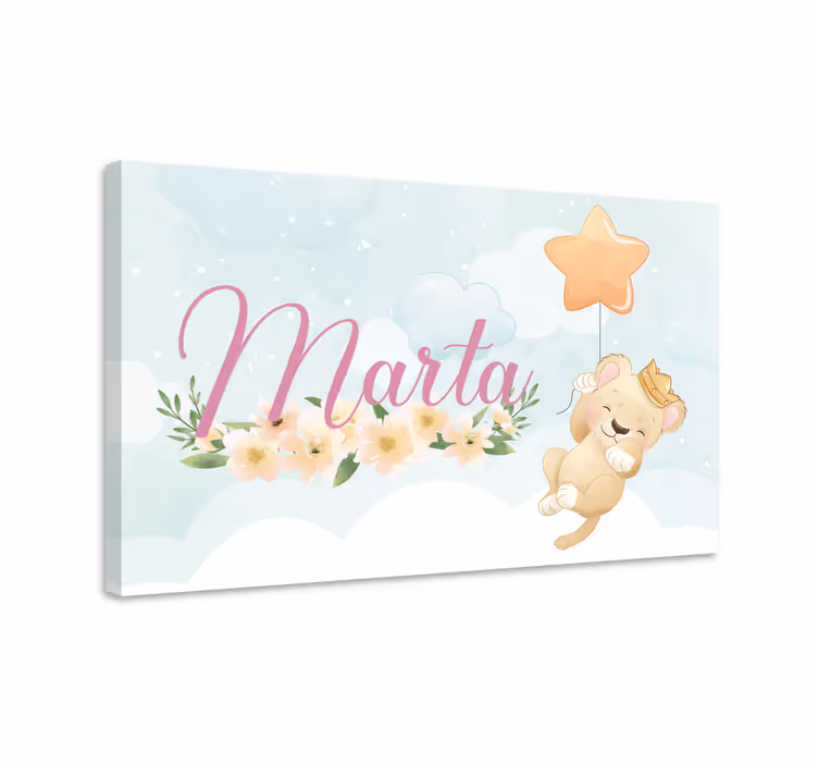 Obraz dla dzieci uroczy balon z lwem - TenStickers