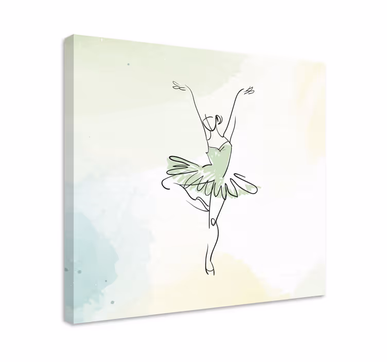 Obraz baletnicy w eleganckim ruchu baletowym - TenStickers