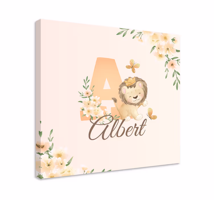 Obraz 3d uroczy lew i kwiaty - TenStickers