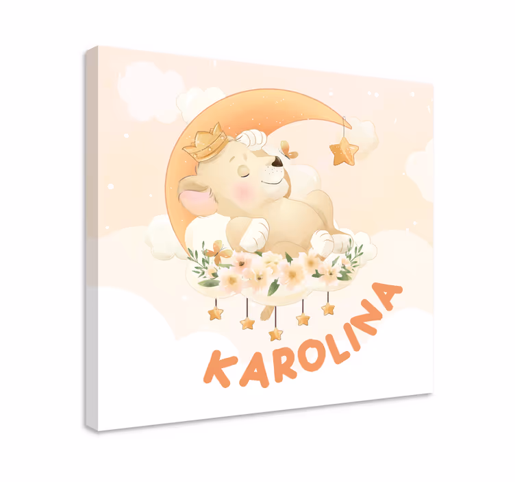 Obraz dla dzieci śpiący miś śniący - TenStickers