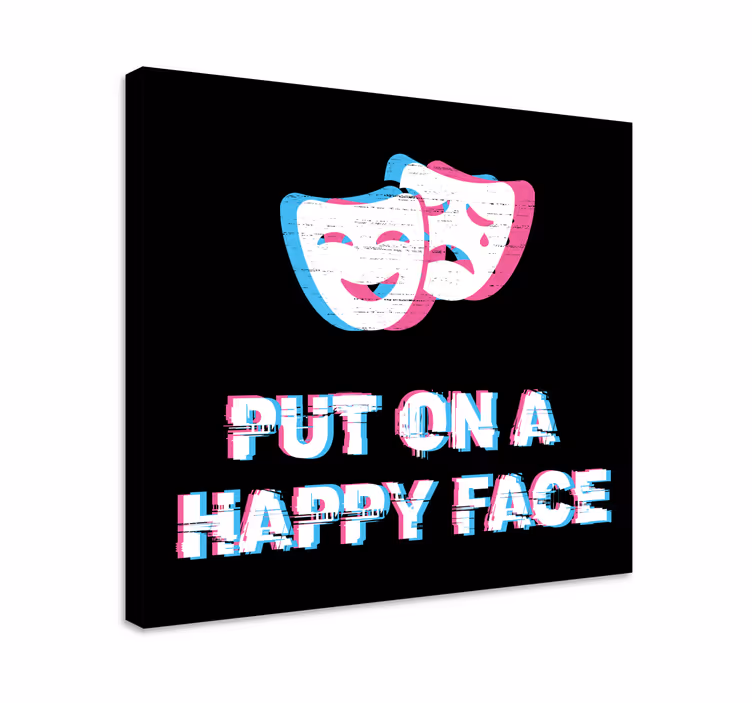 Obraz z napisami wyraz radosnej twarzy - TenStickers
