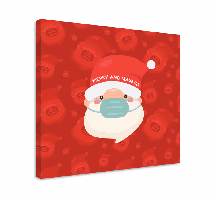 Obraz litery wesoły mikołaj w masce - TenStickers