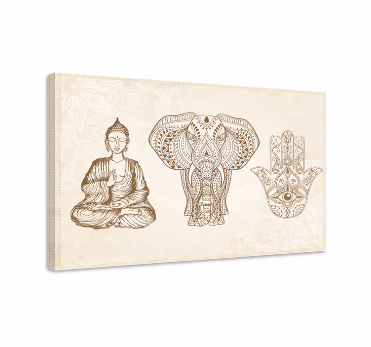 Obraz nowoczesny Budda symbol dłoni hamsa - TenStickers
