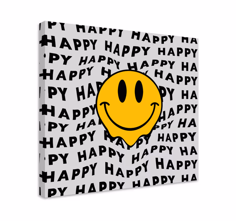 Obraz z napisami uśmiechnięta emotka radość - TenStickers
